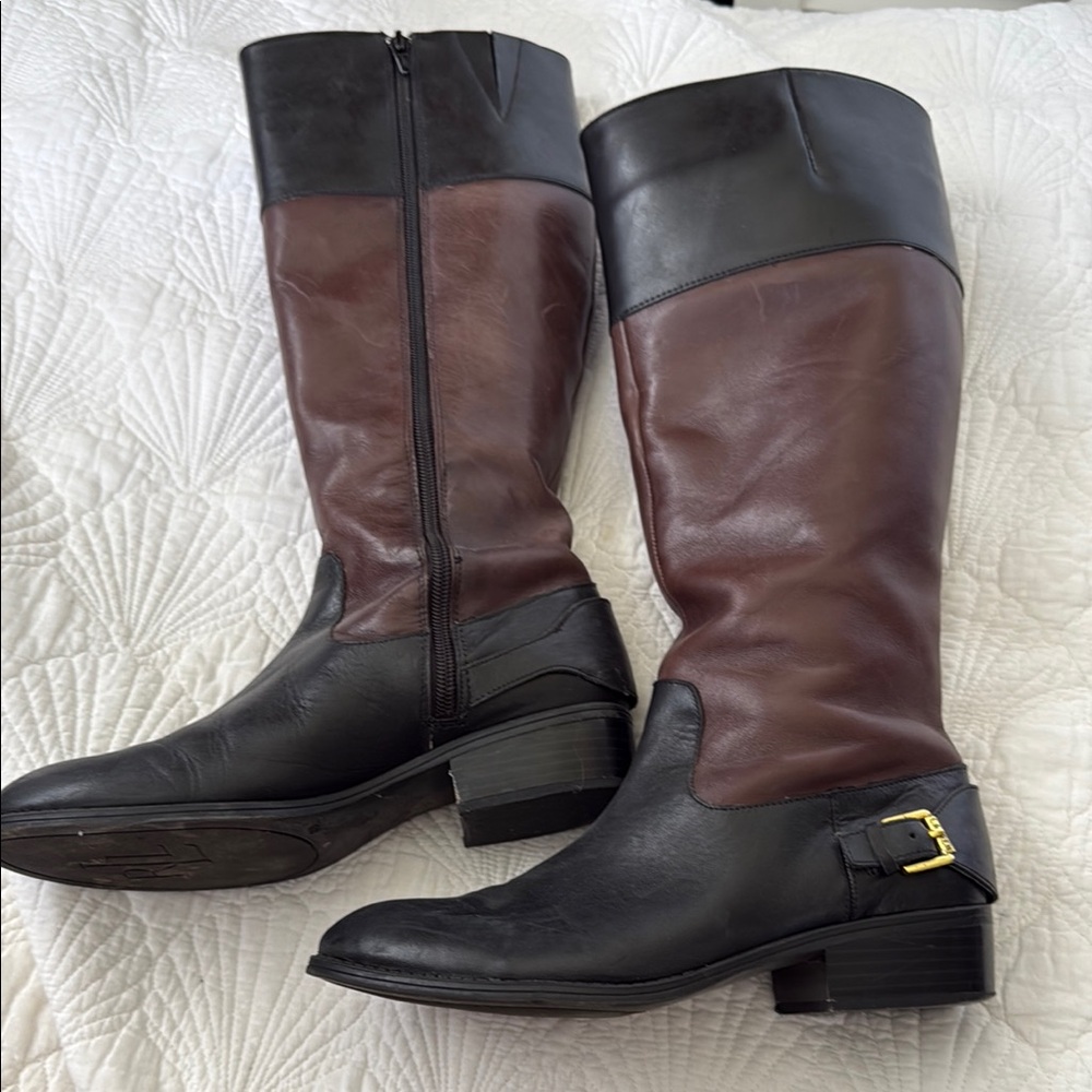 Ralph Lauren Black and Brown Heeled Boots
